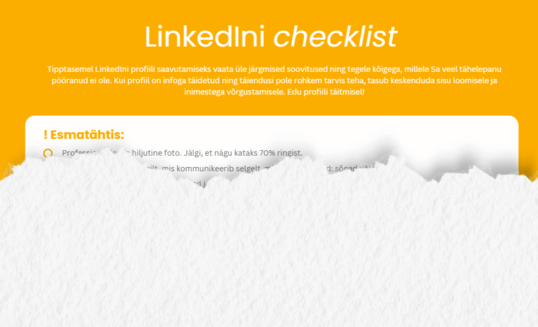 Linkedin checklist